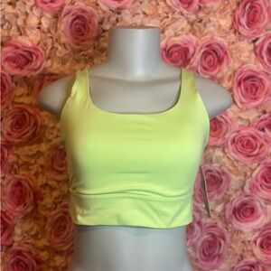 Lime Green Padded Sport Bra Crop Top
